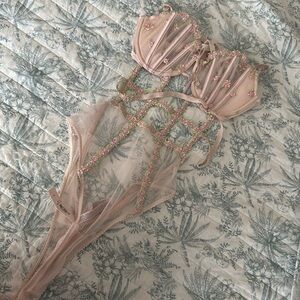 Floral Embroidered Sheer Bodysuit